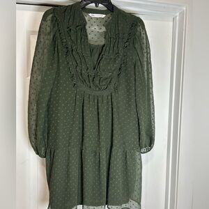 Zara Olive Long Sleeve Dress